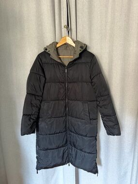 Zara Oversized Black Hooded Puffer Coat
